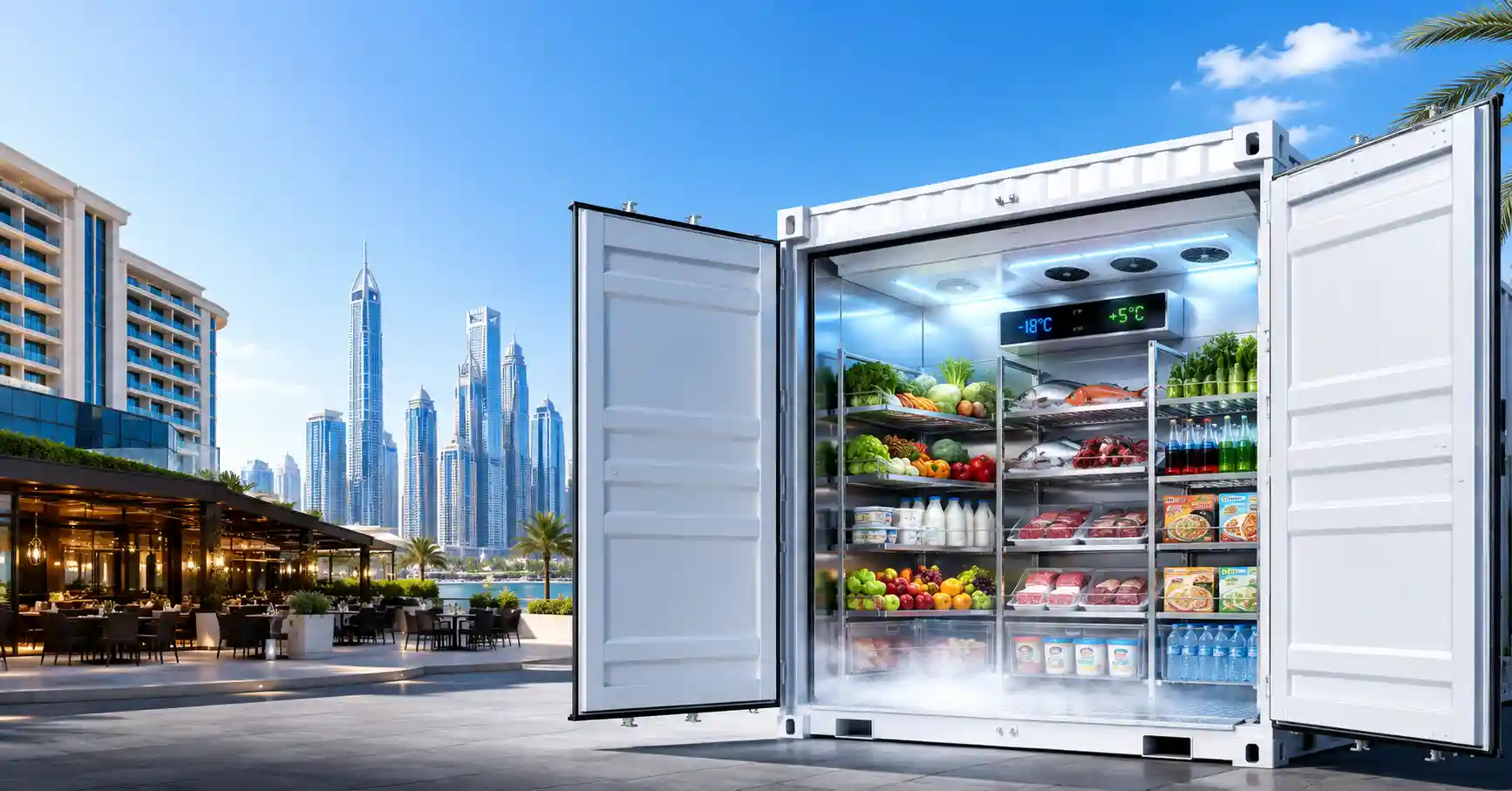 Container cold storage solution for restaurants and hotels in UAE