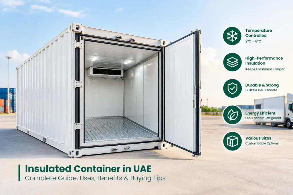 Insulated container installed outdoors in UAE heat