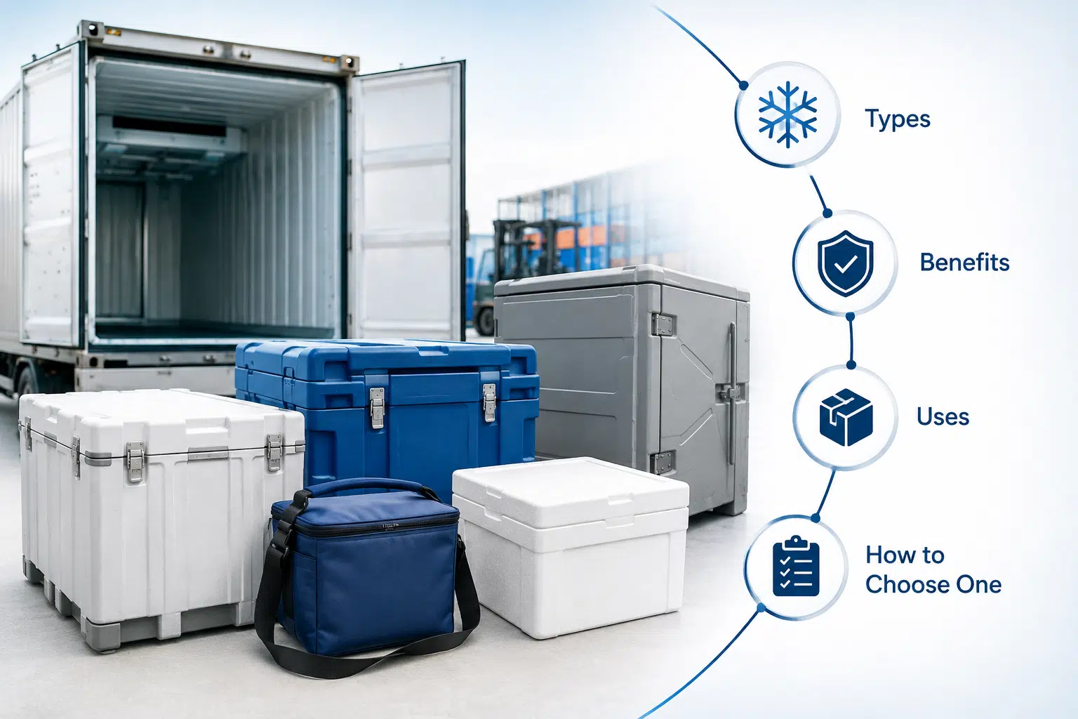 Insulated container with foam-lined walls for cold chain storage and transport